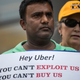 A driver protesting against Uber in New York